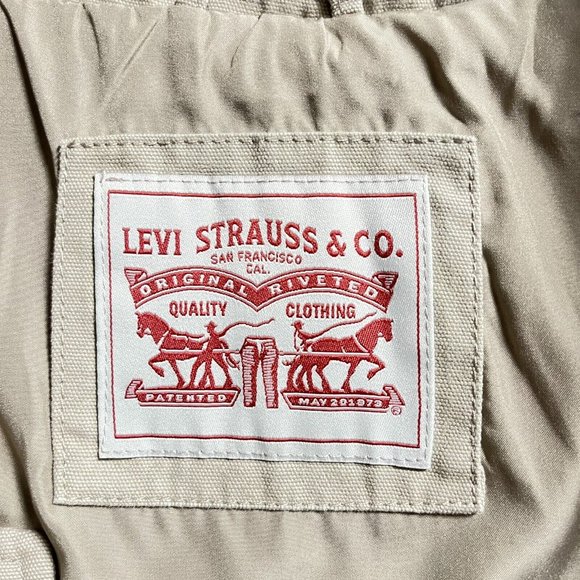 Levis Mens Full Zip Trucker Jacket Size 2XL Beige Canva Fabric Casual & Stylish - Picture 8 of 13